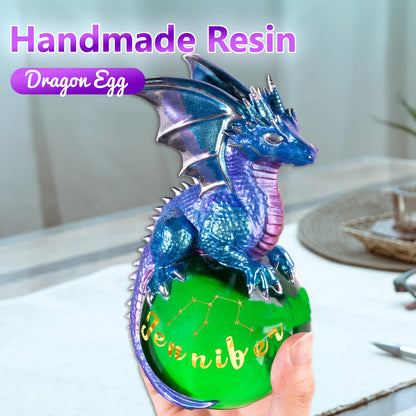LET'S RESIN Dragon Resin Molds, Dragon Figurines Epoxy Resin Molds with Egg Base, 3D Animal Silicone Molds for Resin Crafts, DIY Home Desk Decor & Gifts