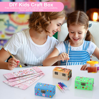 10Pcs Small Wooden Boxes for Crafts, Unfinished Wood Box with Lids, Mini Treasure Chest Small Craft Box, Jewelry DIY Mini Craft Boxes to Paint for Kids Adults Classroom Party Handmade (3.5 x 2 x 2in)