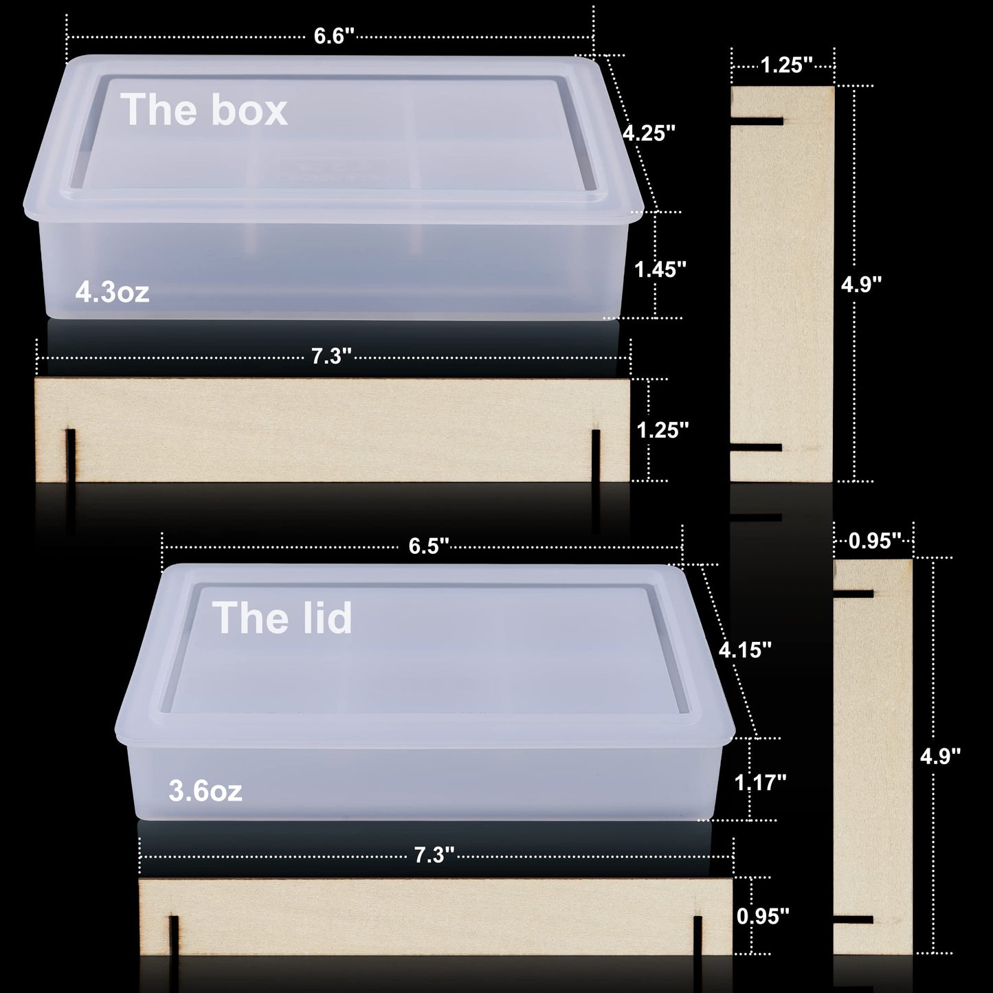LET'S RESIN Storage Box Molds, Silicone Resin Box Molds, Storage Container with Sliding Lid Design, Epoxy Moulds Silicone for Resin Casting, Jewelry, Tarot Cards, Makeup