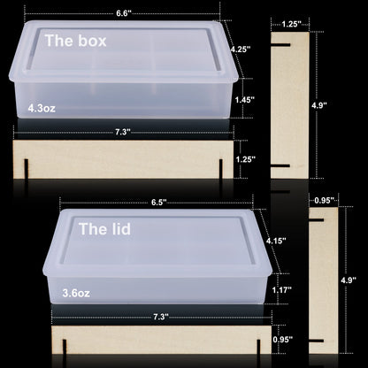 LET'S RESIN Storage Box Molds, Silicone Resin Box Molds, Storage Container with Sliding Lid Design, Epoxy Moulds Silicone for Resin Casting, Jewelry, Tarot Cards, Makeup
