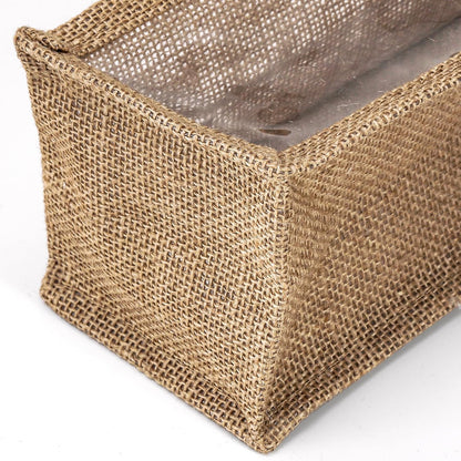 Peohud 3 Pack Burlap Wine Bottle Bags, Jute Gift Bags with Window and Handle for Wedding, Birthday, Christmas