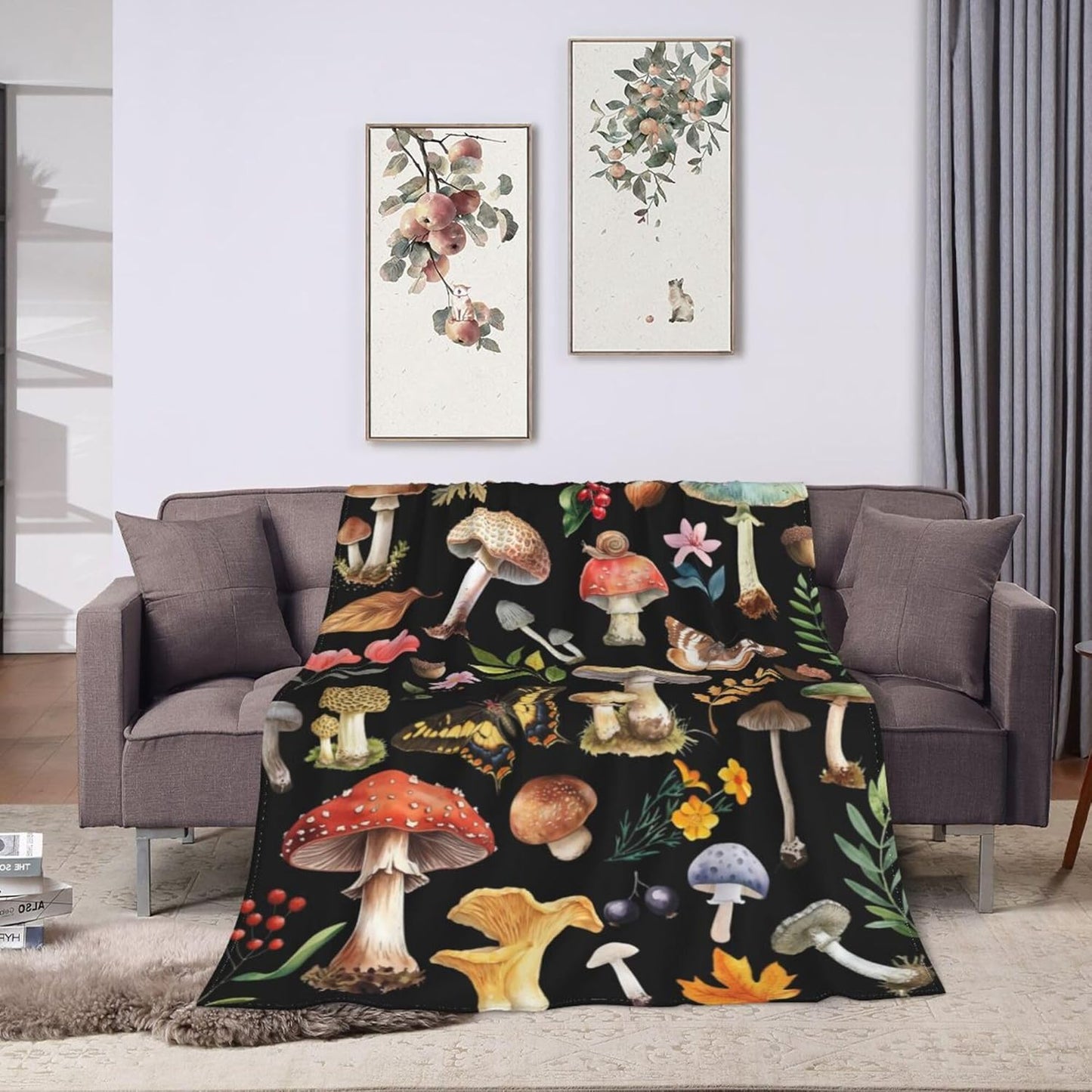 Knerova Cozy 40"x50" Mushroom Blanket - Ultra Soft Mushroom Throw Blanket, Super Fuzzy Plush Fleece Warm Stuffed Animal