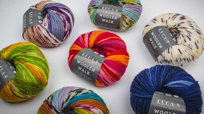 Luca-S Yarns Set of 2 Superwash Sock Wool for Knitting, 4-Ply Sock Yarn from 75% Pure Wool - 25% Polymide, 50g Durable & Machine Washable for Perfect Knitted Socks