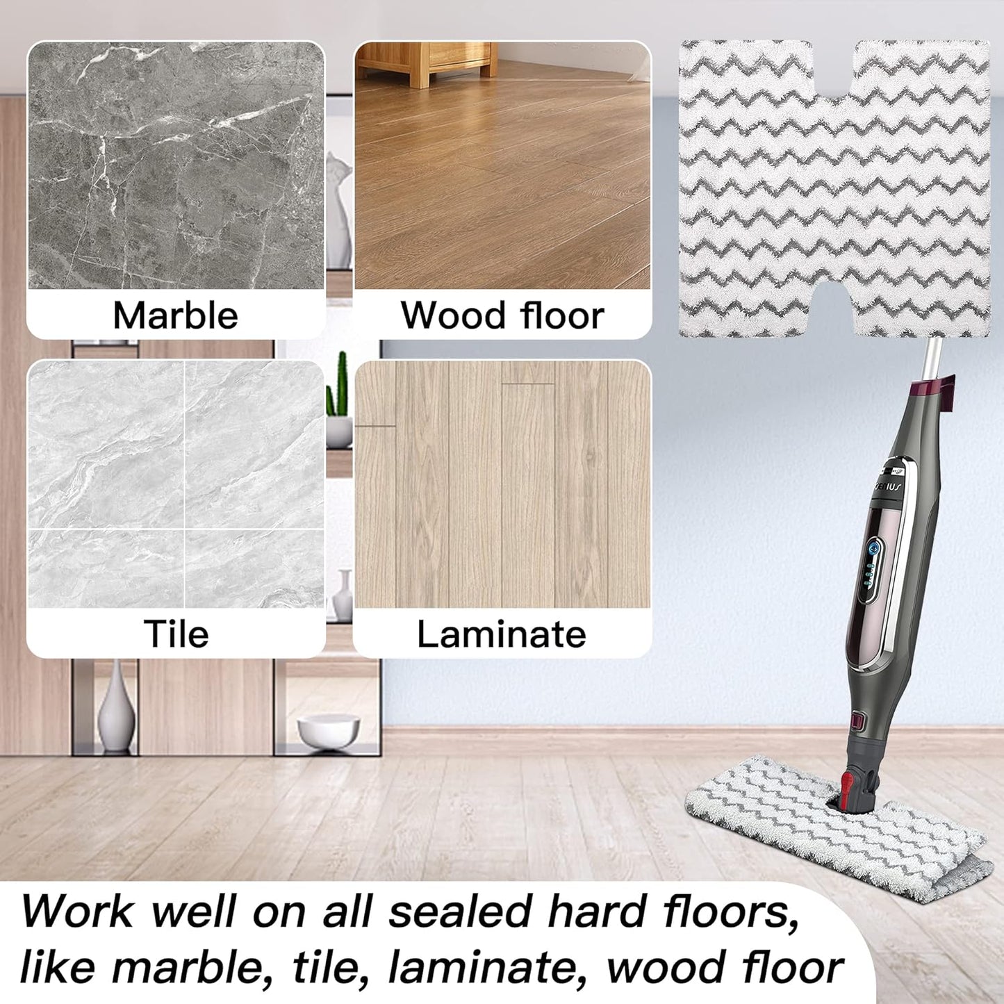 S5003d, 8 Packs 3973 S3973D S5002 S5003 S6001 S6002 S6003 Parts:XTP184 P184WQ Hongfa Pocket Steam Mop Pads for Shark