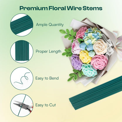 Caydo 134 PCS Pipe Cleaners Flowers Making Tool Kit for Bouquet Making, Floral Arrangement Kit with Floral Wire Stems, Floral Tape, Curved Scissors, Flower Scissors, Needle Nose Pliers, Stamens