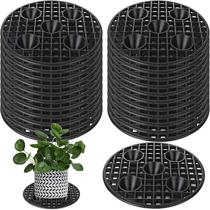 24 8 Inch QTLCOHD Pcs Plastic Plant Stand Black Plant Level Pot Elevator Riser Patio & Deck Floor Protector for Indoor