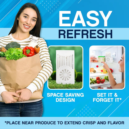 NonScents Refrigerator Deodorizer - Long-Lasting Odor Eliminator with Activated Charcoal | Unscented Freshness