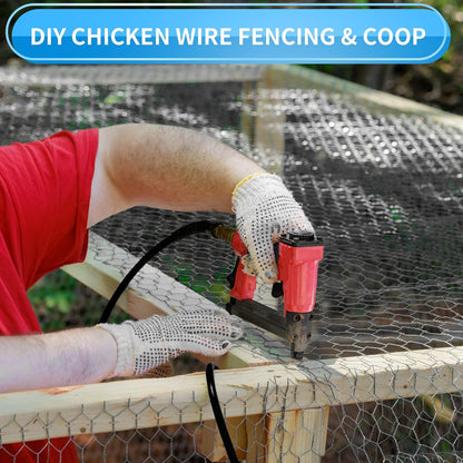 DOLEMODUO 12'' 150' 19 1 inch x Black Chicken Wire Mesh Fence, Gauge Galvanized Poultry Netting and Garden Mesh Fence