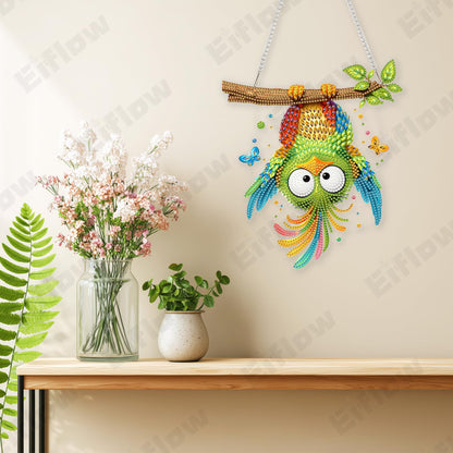 Eiflow Acrylic Diamond Art Hanging Kit for Adults, DIY Diamonds Painting Door Hanger Board Kit, Special Crystal Diamond Art Painting Pendant Ornament (Bird)