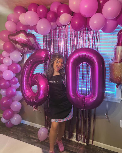 Number 3 Balloon - 40 Inch Rosy Purple Birthday Decoration for Kids & Women’s Parties