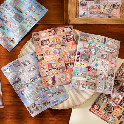 PRSTINCOL Japanese Style Sticker Book, 30 Pages of Street Scene Graffiti Adhesive Stickers for Scrapbooking Journal and Diaries, 7.7 x 4.9 Inch