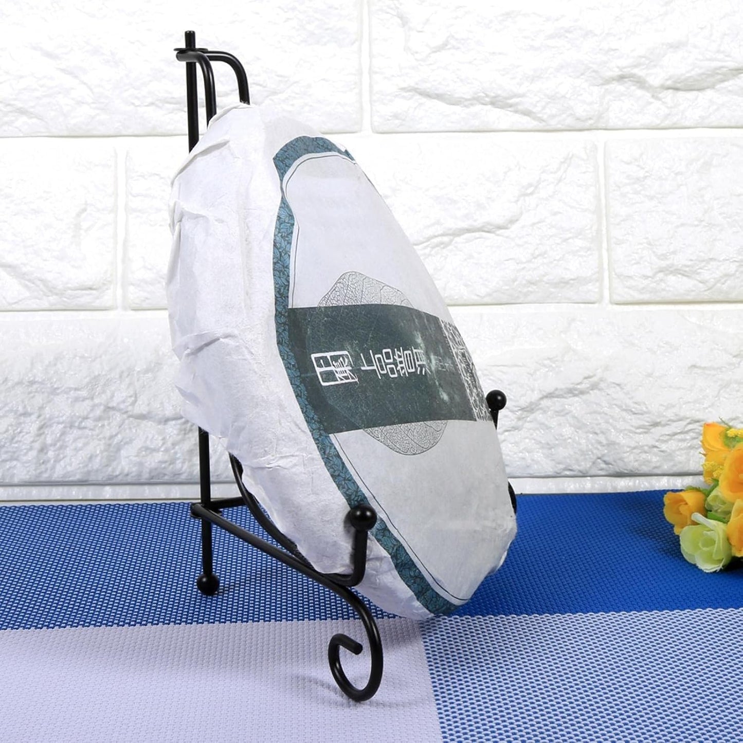 12 Inches Black Iron Plate Stand, Foldable Picture Stand for Display, Photo Stand for Decorative Plates, Frames, Books