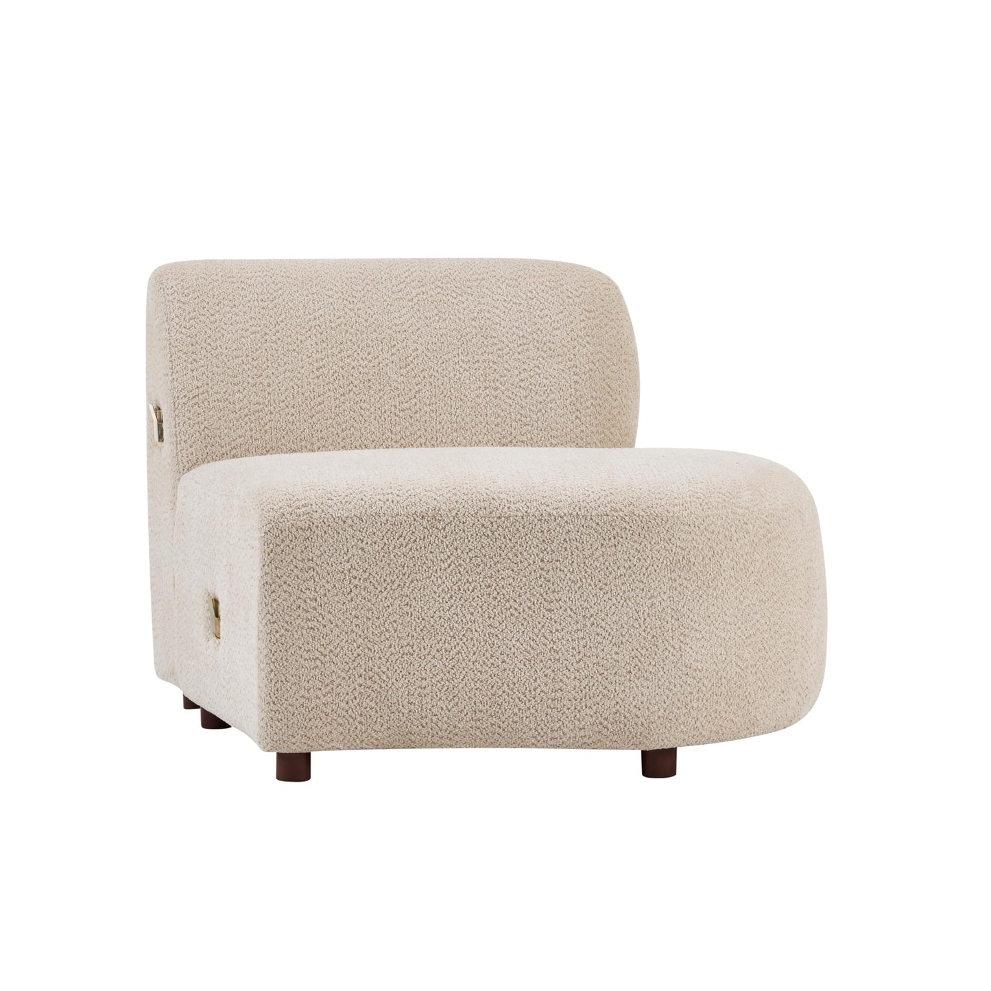 Merax 73" Curved Cloud Loveseat, Boucle Upholstered 2 Seater Sectional Sofa with Wooden Frame, Modern Curved Cloud Couch for Living Room, Cozy Leisure Couches, Easy Assembly, Beige
