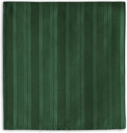 Newbridge Satin Stripe No-Iron Tablecloth, Soil Resistant Fabric with Set of 4 Napkins, Hunter Green