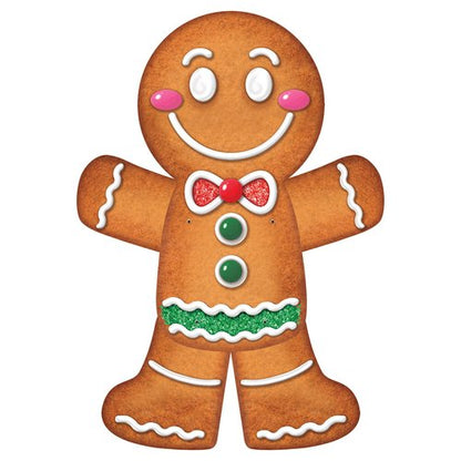 Beistle Jointed Gingerbread Man, 3’- Christmas Wall Decorations, Unique Gingerbread House Décor for Holiday Parties, Winter Wonderland Seasonal Accent for Homes and Classrooms