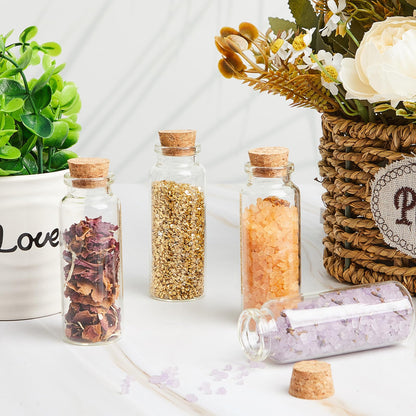 Patelai 24 Pcs Small Glass Jars with Cork Lids, Mini Potion Bottles Bulk Tiny Wishing Vial Spell Jars for DIY Art Crafts Gift Father's Day Graduation Wedding Birthday Party Favors (40ml/1.3oz)