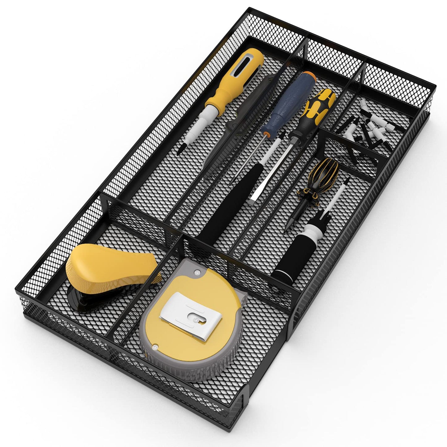 ITAYVAN Desk Drawer Organizer, Small Metal Mesh Drawer Organizer Tray, Office Pencil Drawer Organizer Accessories for Desktop, Bathroom, Kitchen, Makeup, Vanity