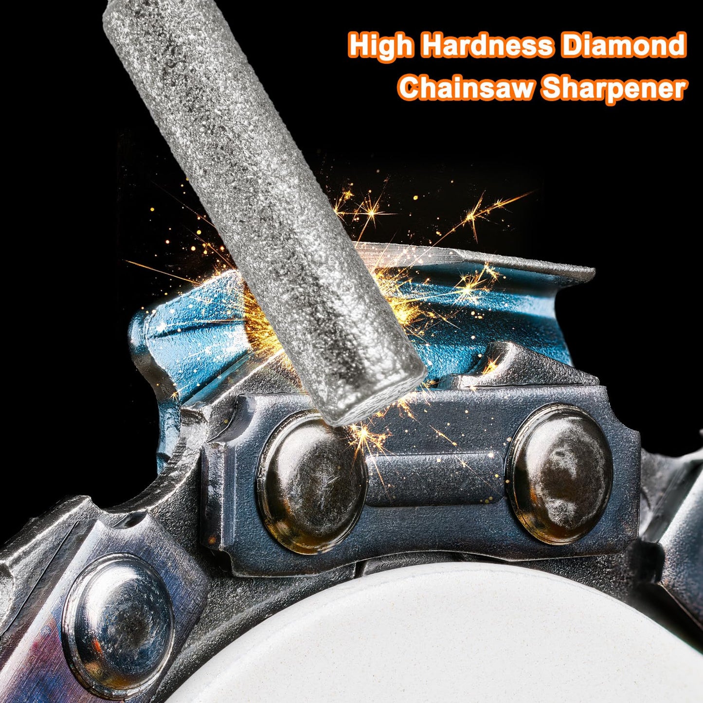 M METERXITY 45-Pack Diamond Chainsaw Sharpener, 5/32", 3/16", 7/32" High Hardness Grinding Stone Chainsaw Sharpening Kit for Electric Chainsaw Sharpener/Stone Carvings [3mm Silver]
