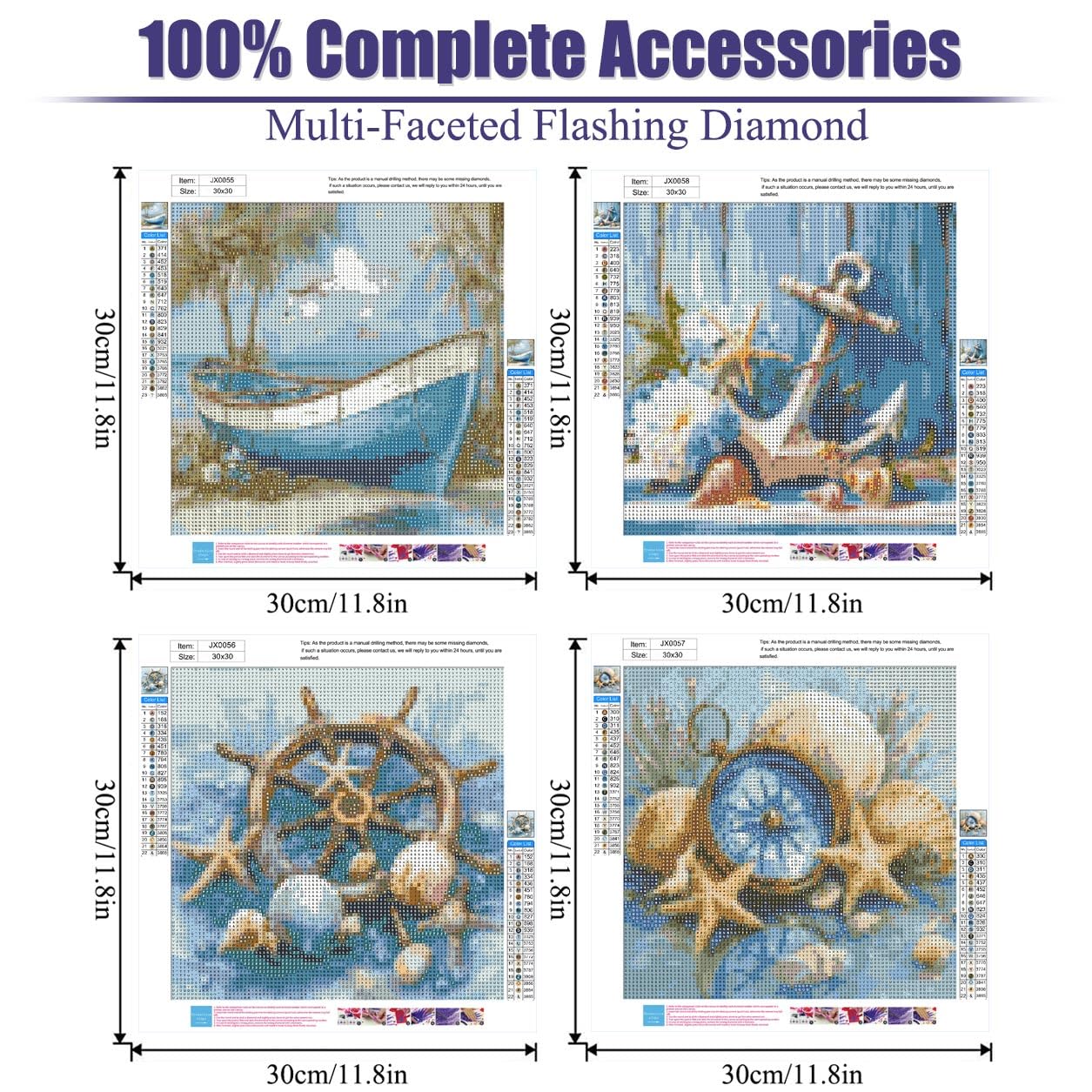 gganmtere 4 Packs Beach Scenery Diamond Art Painting Kits for Adults,Summer Diamond Painting Kit Beginners,5D Full Drill Diamond Dot,Gem Art Adult Home Wall Decor 12x12inch