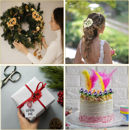 144Pcs PATIKIL Mini Artificial Pip Berry Picks Bunch, Fruit Flower Stamens for Craft DIY Wreaths Wedding Floral