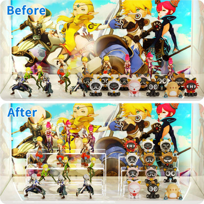 NIUBEE Acrylic Display Riser, 6 Pcs 12" Large Acrylic Risers, 2 Set Clear Rectangular Stands for Candy Dessert Cupcakes, Collectibles Display Stands Shelf for Display for Funko POP Figures