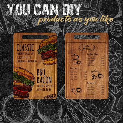 Nuenen 10 Pcs Bulk Wood Cutting Board with Handle 12 x 7.8 Inch Acacia Wooden Kitchen Serving Chopping Boards for Pizza, Bread, Charcuterie, Fruit, Vegetables(Acacia)
