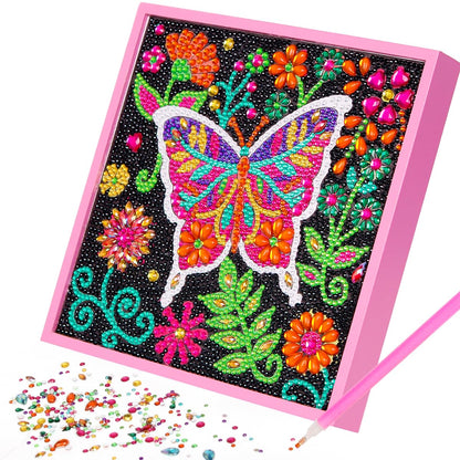 ZUYUSUT Sparkly Butterfly Diamond Art Painting Kits with Wooden Frame Arts and Crafts Art Mosaic Gem