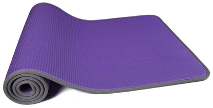 Fitvids All-Purpose 2/5-Inch (10mm) Extra Thick High Density Anti-Slip Exercise Pilates Yoga Mat with Carrying Strap Purple