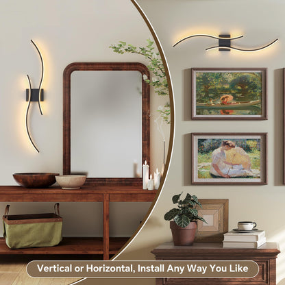 GLOTHOR Battery Operated Wall Sconce Set of 2, Dimmable Modern LED Rechargeable Wall Light with Remote Control, Wall Decor for Living Room, Hallway, Quick Install, No Electrician Required