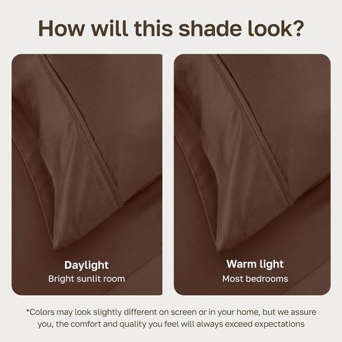 California Design Den Twin XL Bed Sheets Set - 100% Cotton, 400 Thread Count, Silky Smooth - Espresso Chocolate Brown