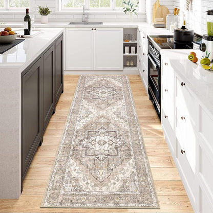 Pauwer 2x6 Non Slip Runner Rug, Boho Washable Carpet for Hallway Vintage Entryway