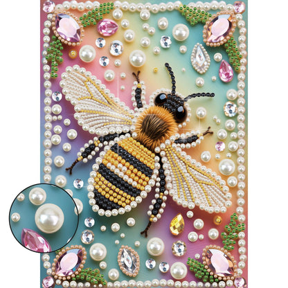 DPDAKIT Bee Pearl Diamond Painting Kits for Adults, 5D Pearl Diamond Art Kits for Adults Beginner, DIY Diamond Dots Gem Art Craft for Home Decor 12x16 inch