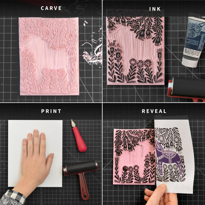 Speedball 3471 Super Value Block Printing Starter Kit – Includes Ink, Brayer, Lino Handle and Cutters, Speedy-Carve