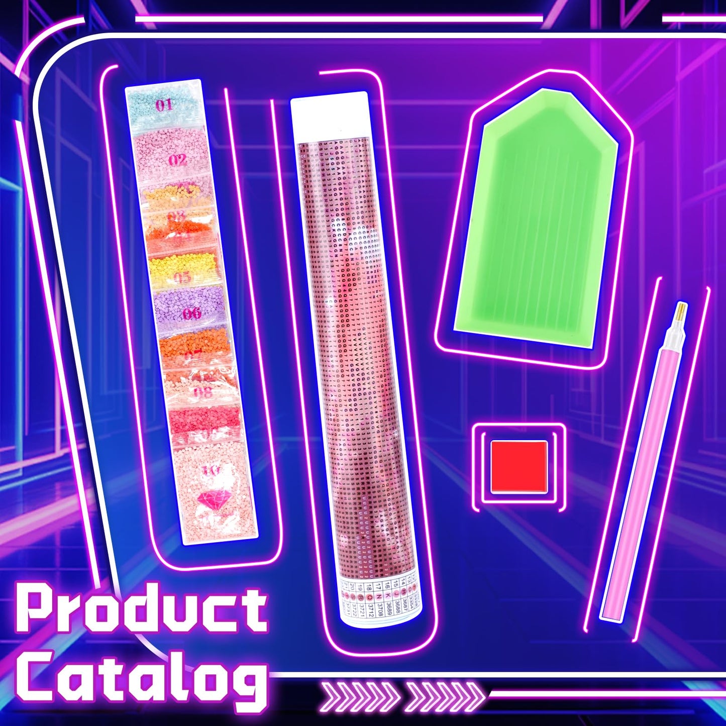 UPABLUNSO Diamond Painting Kits for Adults Neon Light Painting DIY 5D Full Drill Diamond Dots Paintings with Diamonds Gem Art and Crafts Home Decor 12"x16"