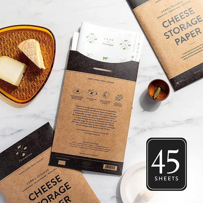 45-Pack 9 13 Inches Formaticum Zero Cheese Storage Paper, Compostable, Biodegradable, and Plastic-Free Paper to Keep