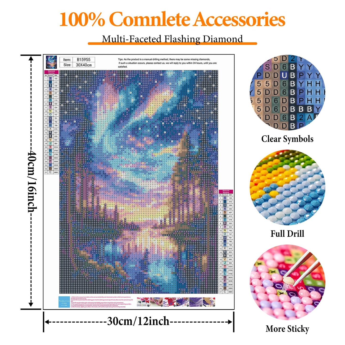 Offito Starry Sky Diamond Art Kits for Adults, 5D Aurora Lake Diamond Painting Kits for Beginners, Fantastic Landscapes DIY Full Drill Dots Gem Art Paint for Home Wall Decor 12 x 16 Inch