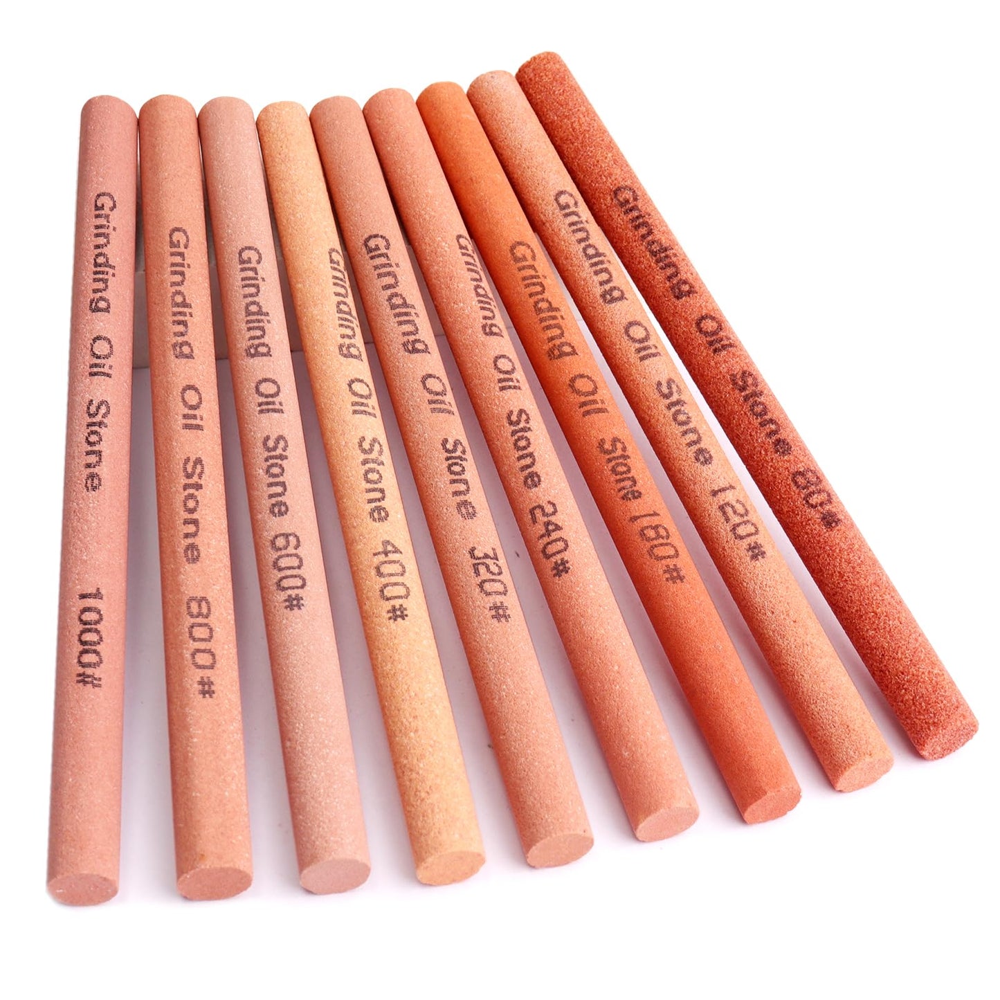 CBRIGHT 10pcs Sharpening Stone Set-10 Grit Cylindrical Assorted Sizes Whetstone Sharpener Polishing Honing Stone Kit 80# 120# 180# 240# 320# 400# 600# 800# 1000# 1200# (5.9x0.39inch)