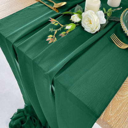 EHLDekol 10ft Chiffon Table Runners 27x120 inches, Romantic Sheer Wedding Table Runner for Bridal Party Decoration,
