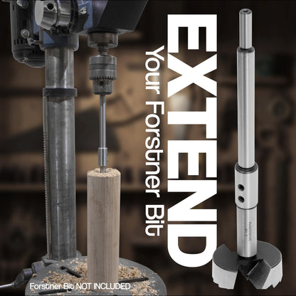 Fulton 6 inch Long Forstner Bit Extension for Adding Over 5-5/8 inches of Drilling Depth to Your Forstner Bit. for Wood Turners, Furniture, Carpentry and Construction