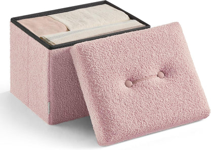 12.2 16.1 12.2 Inches, 286 lb, ULSF094R01 SONGMICS Small Folding Storage Ottoman, Foot Rest Stool, x x Ottoman