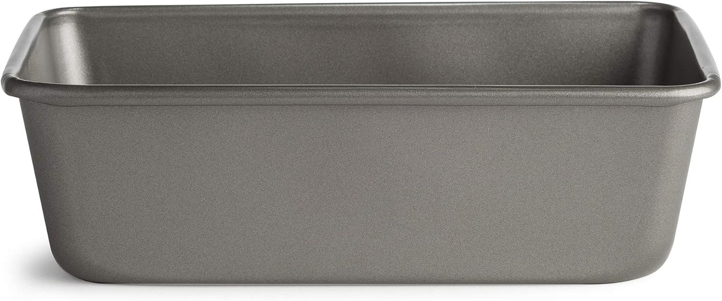 Cooking Light Heavy Duty Nonstick Bakeware Carbon Steel Bread Pan, 9.25-Inch x 5.25-Inch, Quick Release Coating, Gray