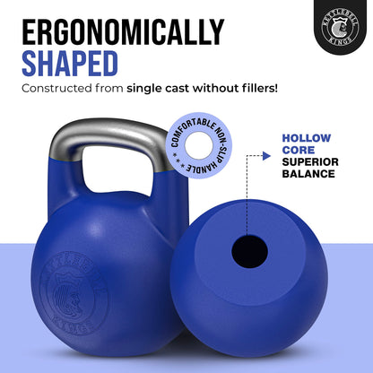 Kettlebell Kings Competition Kettlebells Weight (35mm handle) 8-48 KG | Hand weights Workout Gym Equipment & Strength training sets for Women & Men for Home Gym | Suitable for High Repetition Workouts