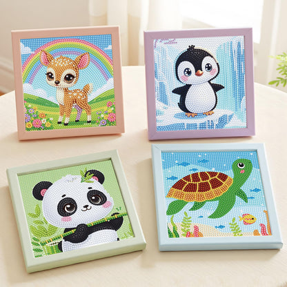 NANZHOO Diamond Art Kits for Kids, 6 Pack 5D Cartoon Diamond Painting Kits for Adults Beginner, Cute Animals DIY Big Gem Art Arts and Crafts for Kid Mosaic Kits for Gift Home Wall Decoration 6X6 inch