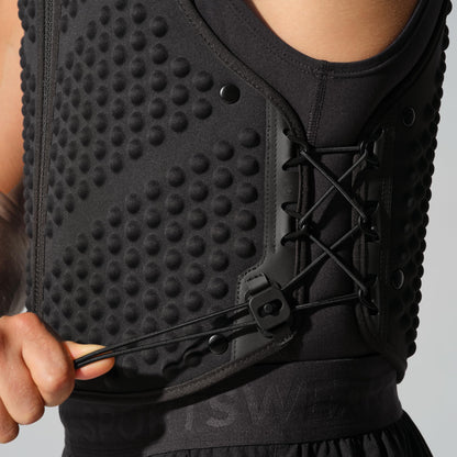 OMORPHO Men's G-Vest, 10 lb (up to 20 lb with addition of G-Pack), weighted vest for men, low-profile, fully adjustable, comfort fit. Great for walking, hiking, running and training. (Black, S-M)