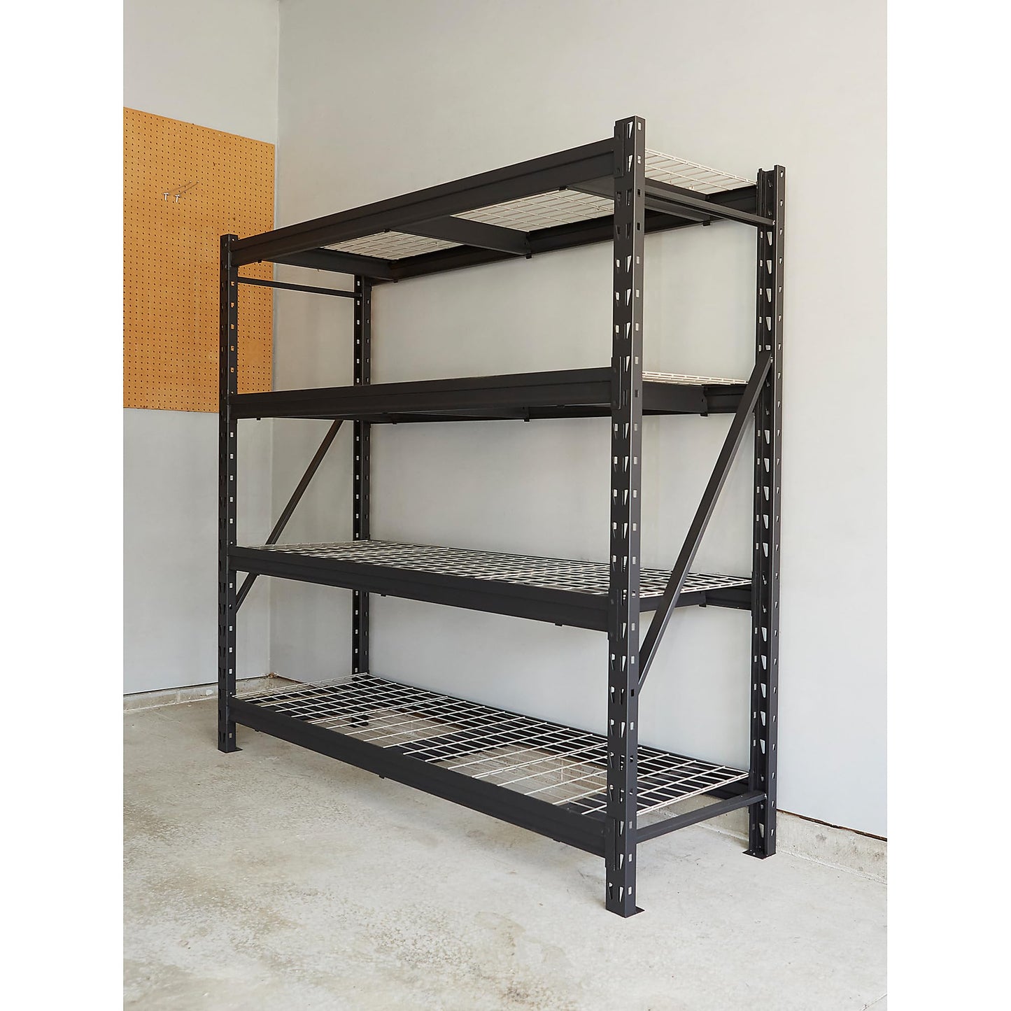 Ironton 4-Tier Industrial Steel Shelving Unit, 8,000-Pound Load Capacity, Garage Storage Rack, 77" W x 24" D x 72" H