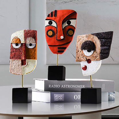 HCCMLOVE Smile - Handcrafted Statues Resin Abstract Sculpture for Home Decor Modern,African Art Tribal Figurines