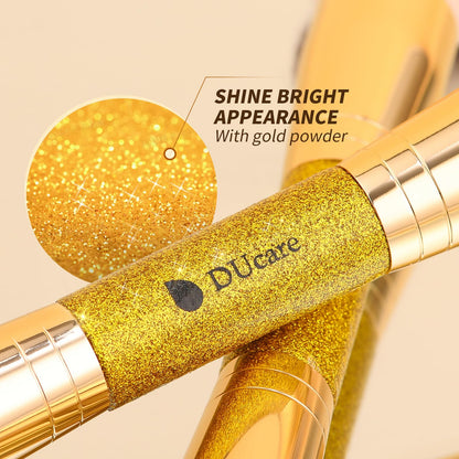 DUcare Foundation Brush Contour Bronzer Makeup Brush Double Ended Self Tanner Brush Sculpting Brush for Blending Liquid Powder Concealer Cream Cosmetics Blush Buffe