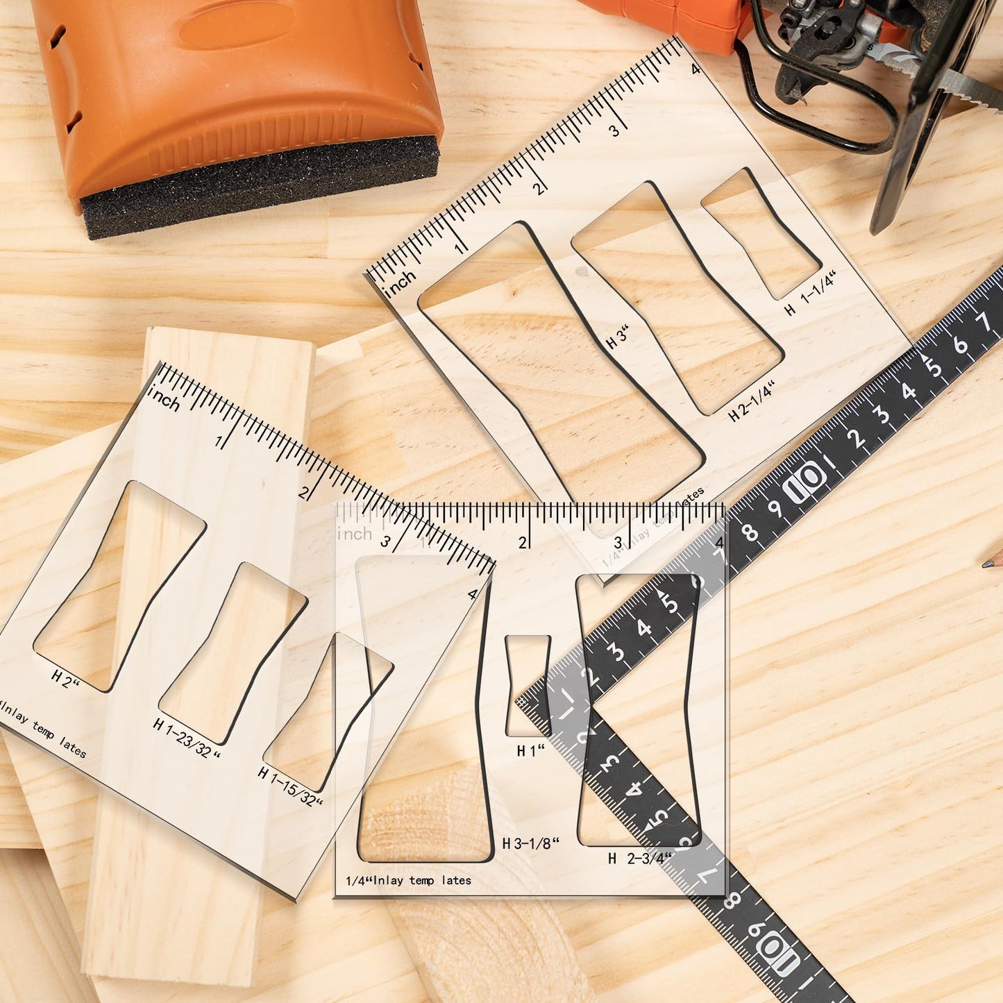 Nuanchu 9 in 3 Butterfly Router Templates for Woodworking Bowtie Router Jig Kit Decorative Jigs and Templates Butterfly Inlay Tools Accessories