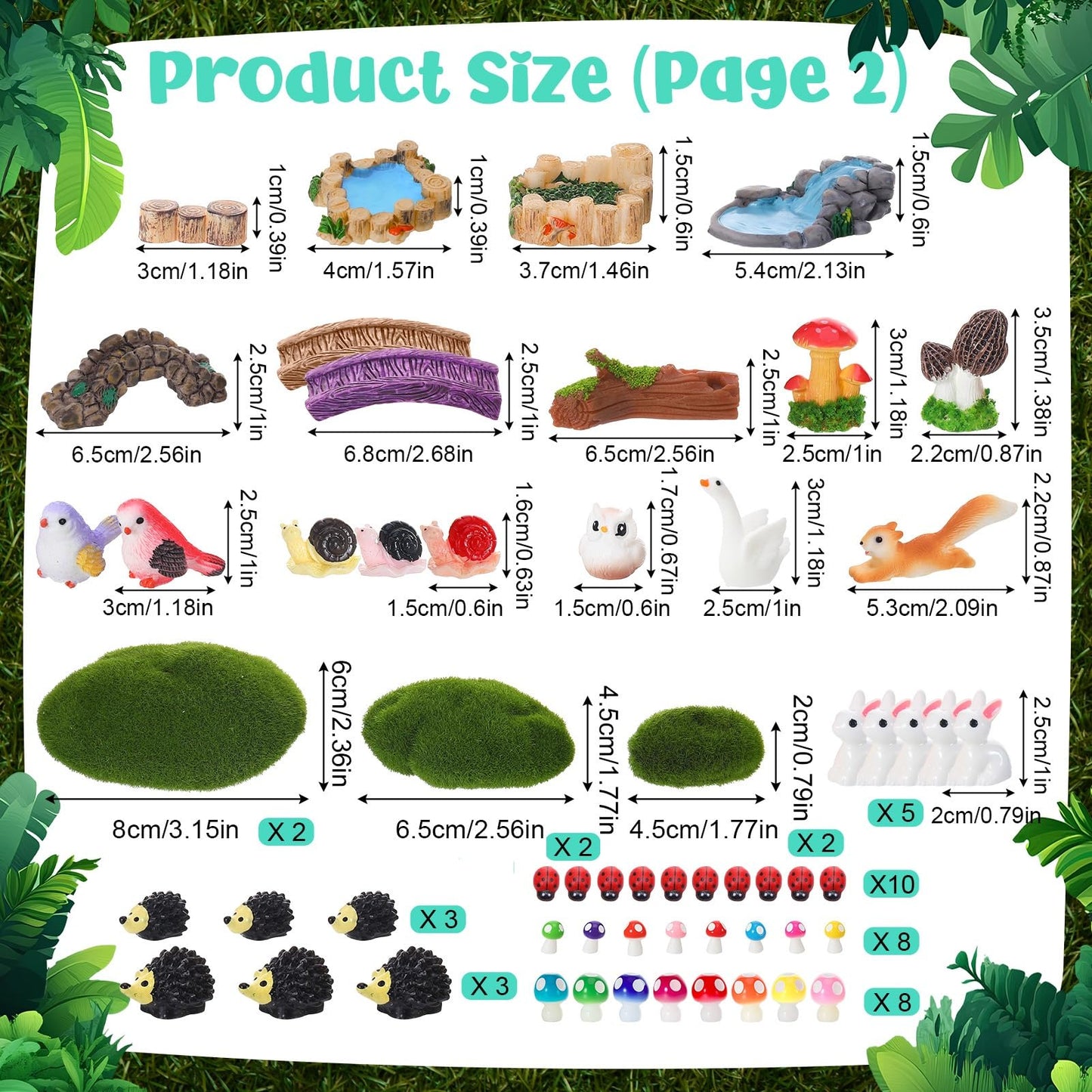GGSTDDUP 82 Pcs Fairy Garden Accessories Set Miniature Gnome Resin Figures Fairy Garden Decor Terrarium Decorations DIY Mini Landscape Ornaments