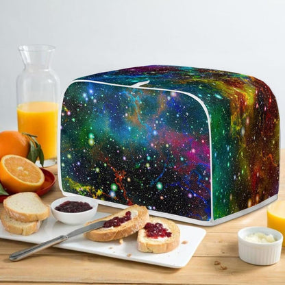 Colorful Galaxy Print Toaster Cover with Handle, Universal Size Dustproof Cover for 2 Slice Toaster and Microwave Oven